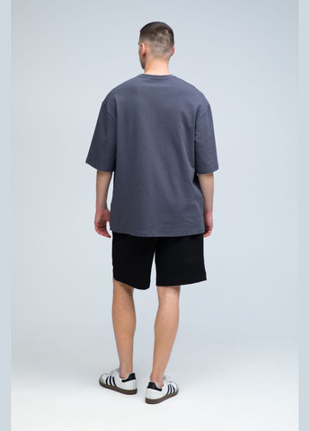 Костюм футболка оверсайз и шорты мужской комбинированный темно-серый/черный RAY Basic (331006492)