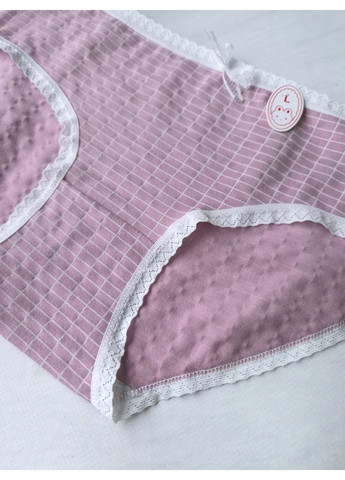 Трусики женские трикотажные в клетку с белой оборкой No Brand (368794887)