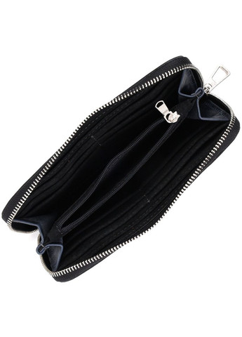 Жіночий гаманець клатч на блискавці з натуральної шкіри із монетницею 11644 Синій Grande Pelle (306882023)