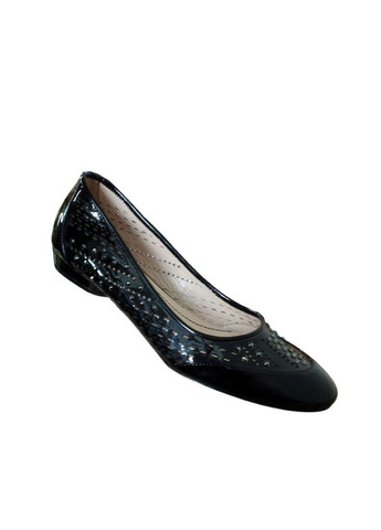 балетки жіночі з перфорацією та декор каміння сваровськи 37 (23,5 см) чорні Ekol (323159428)