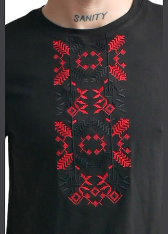 Черная футболка love self кулир черная вышивка подсолнух р. l (48) с коротким рукавом 4PROFI
