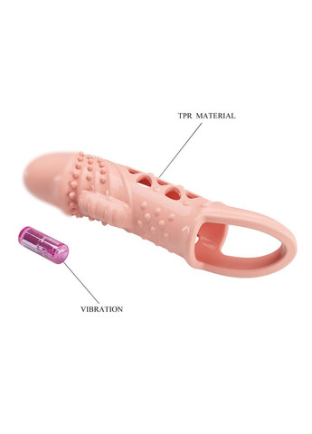 Насадка на член із вібрацією збільшення члена на 2,5 см насадка Penis Sleeve CECELIA LyBaile (317748108)