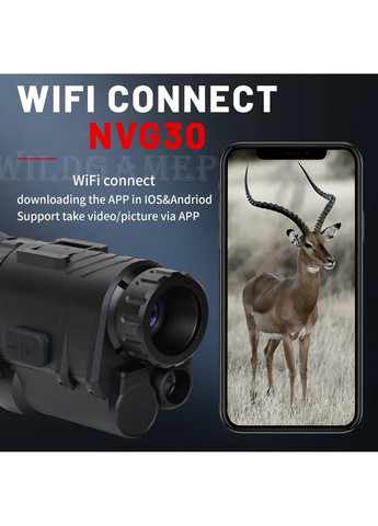 Комплект - монокуляр ночного видения NVG30 Wi-Fi 940nm + шлем (ABS-пластик) + крепления (Черный) No Brand (332636715)