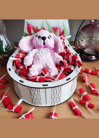 Подарунковий бокс для дівчини з м'якою іграшкою та 101 причиною «Чому я тебе кохаю» (ar139) No Brand (316463055)