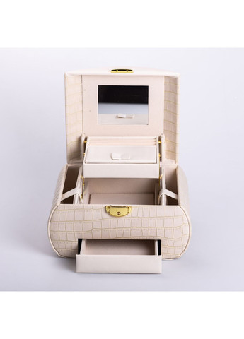 Скринька для прикрас з еко-шкіри, 3 яруси із замком Yiwu (360455013)