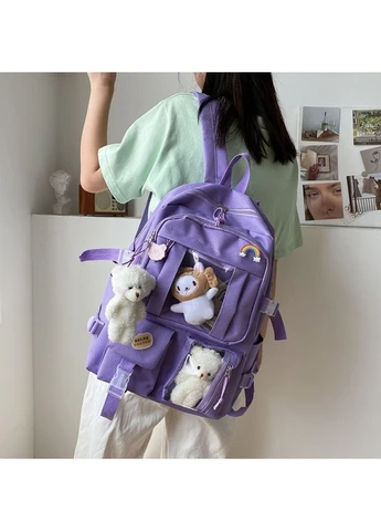 Школьный классический рюкзак с брелоками-игрушками No Brand (398957066)