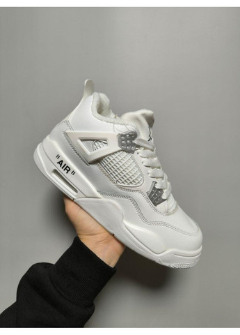 Белые зимние кроссовки мужские nike air jordan 4 retro white fur найк аир джордан No Brand