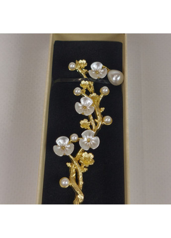 Паличка-шпилька для волосся Літні квіти в чорній подарунковій коробці золотиста No Brand (362135505)