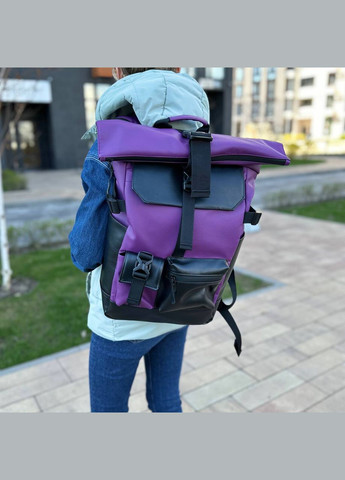 Вместительный рюкзак для города и путешествий фиолетовый цвет экокожа Travel Roll 1.0 No Brand (290011635)