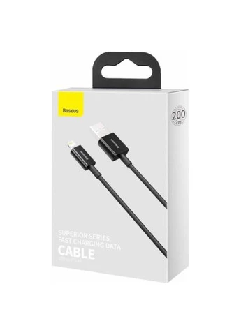 Дата-кабель (CALYS-C01) Baseus USB 2.0 AM to Lightning 2.0m 2.4A black (401638107)