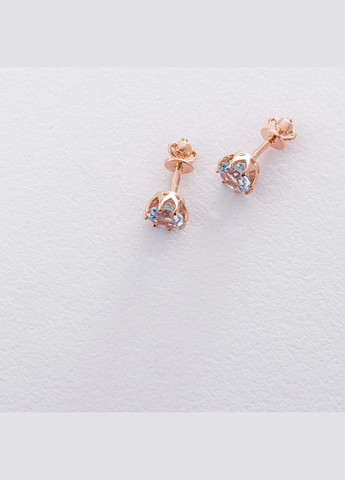 Золоті сережки-пусети з топазом с06308 Oniks (264024723)