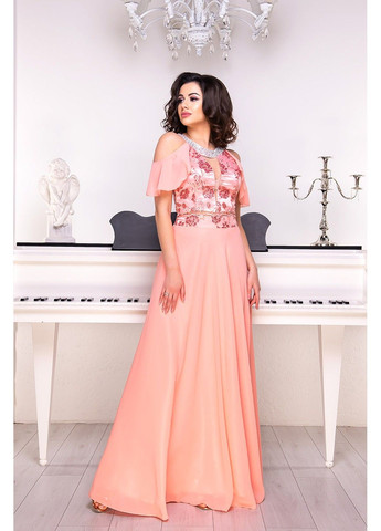 Рожева вечірня сукня 9064e кораловий Tanita-Romario
