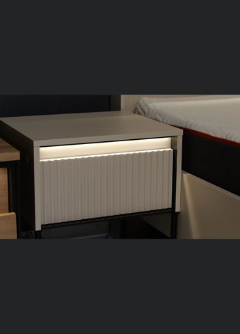 Тумба приліжкова Тренд / Trend бежевий/чорний з підсвіткою TR-10 LENART (358934172)