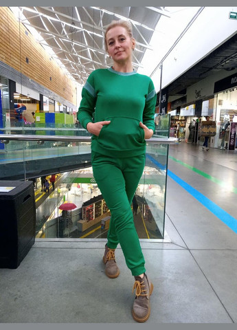 Зеленый трикотажный костюм - штаны джоггеры и свитшот 2 Льва (358068512)