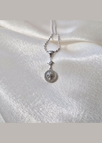 Серебряная подвеска кулон Роза Ветров с Перламутром серебро 925 пробы Родированное 6563р 1.60г No Brand (331148498)