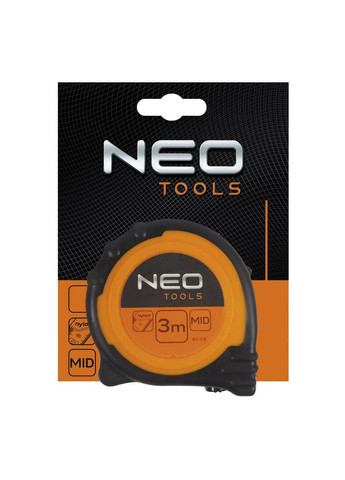 Вимірювальна рулетка (3 м х 19 мм) магнітна з двома фіксаторами (23083) Neo Tools (264208320)