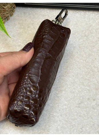 Ключниця натуральна шкіра на змійці шоколад кроко (436-833) Karya (370784593)