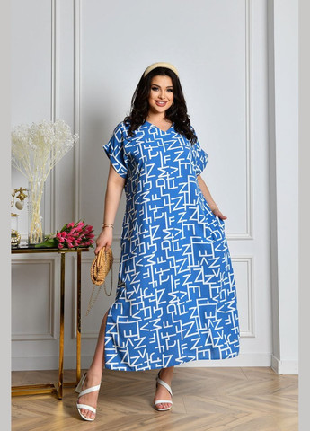 Синее женское платье свободного кроя цвет джинсовый р.48/50 453793 New Trend