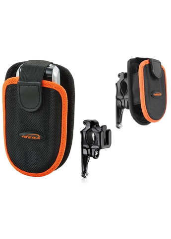 Велосумка на кермо IB-PB1 для телефона, чорний-жовтогарячий (SAI022) Ibera (369781249)