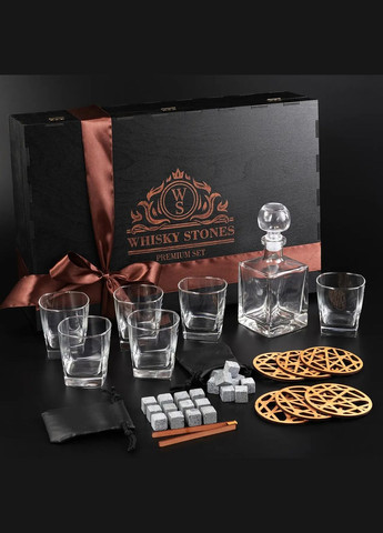 Оригінальні келихи для віскі з шістьма келихами та графином Luminarc Sterling 300 мл Handmade WS601D (345646767)