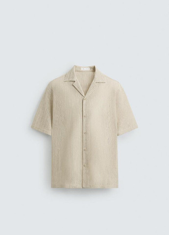 Светло-бежевая рубашка однотонная Zara