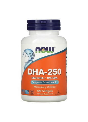 Жирні кислоти DHA 250, 120 капсул Now (293482904)