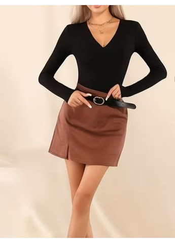 Тепле боді з V-вирізом на флісі, чорне, р. (арт. 363) No Brand (364489336)