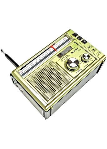 Радіоприймач багатофункціональний портативний з ліхтариком LED USB AUX RX-382 радіо FM/AM/SW Золотистий Golon (313109973)