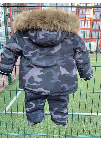 Оливковий (хакі) зимній дитячий зимовий комплект (куртка + комбінезон) брючний BabyStyle