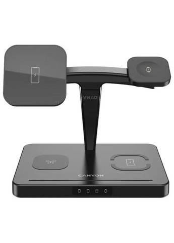 Зарядний пристрій (CNS-WCS404) Canyon wireless charger WS-404 15W 4in1 Black (369879103)
