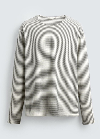 Лонгслів Zara смужка молочний