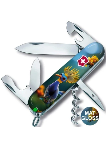 Складной нож SPARTAN DESIGN Райская синяя птичка, 12 функций, длина 91 мм, вес 59 г Victorinox (395594390)