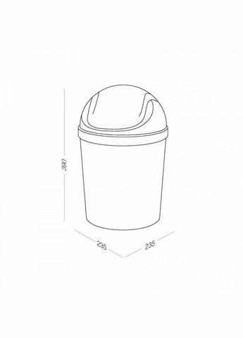 Відро для сміття з кришкою BIN-10 9L GRAY MVM (317286305)