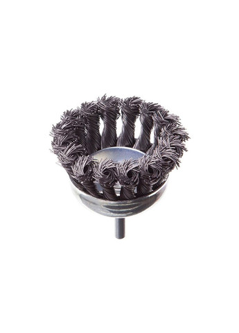 Щітка торцева на дриль 75 мм плетена стрижень 6 мм (BT-3075) Intertool (365252944)