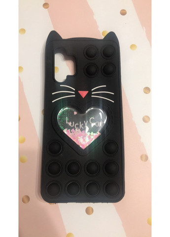 Чехол Попот Антистресс Поп-Ит Pop It для Samsung Galaxy A32 Поп ит Котик с сердечком Черный Creative (359487457)