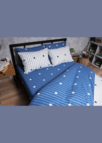 Комплект постельного белья Бязь Gold Люкс «» полуторный 143х210 наволочки 4х70х70 (MS-820004779) Moon&Star peas blue (293148056)