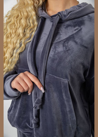 Спортивний костюм жіночий велюровий вільного крою чорний розмір L (sku_241R2001-20) Ager (316319303)