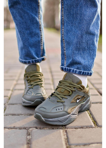 Сірі Осінні кросівки чоловічі nike m2k tekno green 2.0 найк м2к текно No Brand