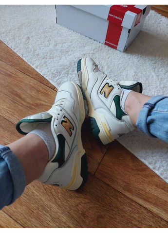 Сірі Осінні кросівки чоловічі new balance 550 aime leon dore natural green v2 нью беланс 550 No Brand