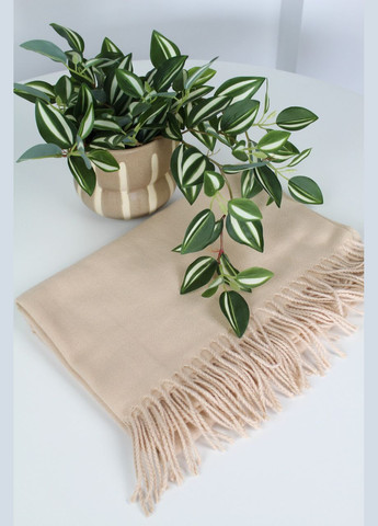 Кашеміровий однотонний шарф "Жасмін" Бежевий 104009 Cashmere (322502056)