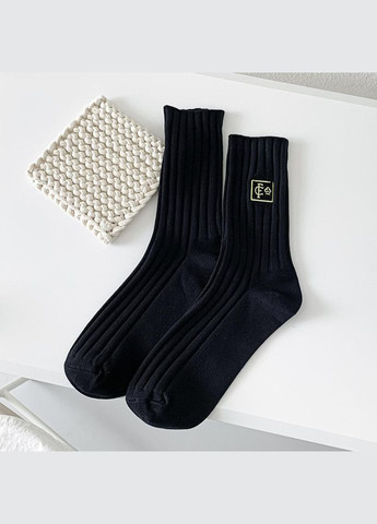 Комбинированные носки женские, высокие и стильные, хлопковые 35-40р, однотонные, набор 8 шт, разноцветные (336386302)