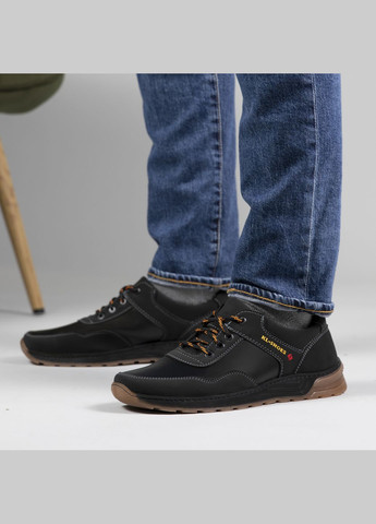 Чорні Осінні кросівки чоловічі kl-shoes з прошитою підошвою чорні (ас 553) Kluchkovskyy