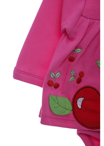Боди платье с длинным рукавом для девочи Вишенки розовое 56 см (42233) BABYKROHA (297200036)