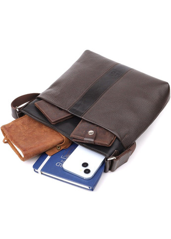 Стильная сумка через плечо для мужчин из натуральной кожи 22884 Коричневый Grande Pelle (330642798)