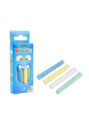 Мел Маленький круглый - 4 штук разноцветный (50131) Strateg (362436251)
