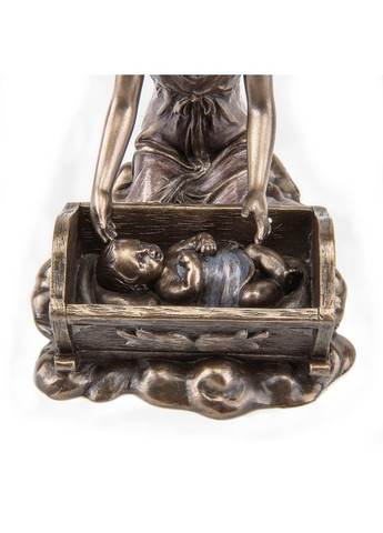 Статуетка настільна Ангел біля ліжечка 10 см 70729 полістоун із бронзовим напиленням Veronese (302238996)