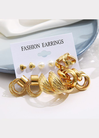 Сережки жіночі 14903 3 шт/уп золотисті Fashion (336883327)