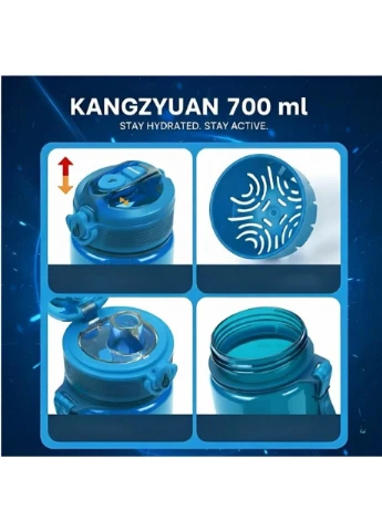 Пляшка KANGZYUAN 500 мл — Синя Tritan BPA-free, ударостійка, спортивна з герметичною кришкою No Brand (394191021)