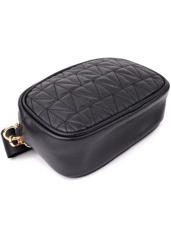 Сумка крос-боді через плече з натуральної шкіри жіноча маленька Чорний 40355 Vintage (361970418)