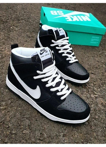 Білі літні кросівки nike sb dunk high black white найк сб данк No Brand